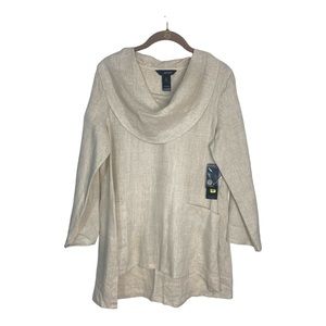 Ali Miles  XS Fresh Approach Linen‎ oversized lagenlook Cowl neck w pockets NWT